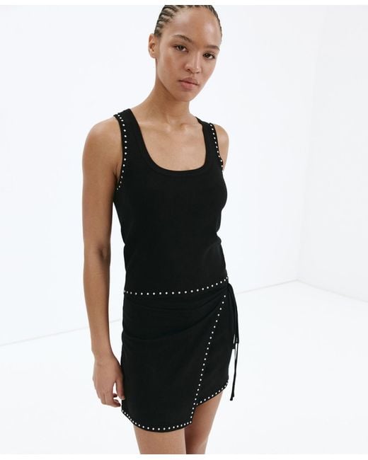 Mango Black Stud Detail Tank Top