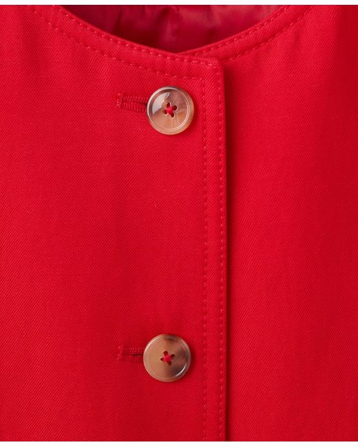 Mango Red Buttoned Lyocell Vest
