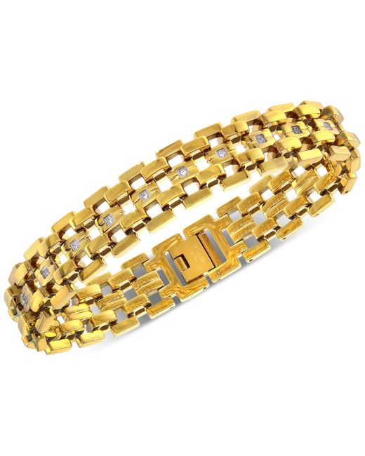 Macy's Metallic Diamond Link Bracelet (1/4 Ct. T.w. for men