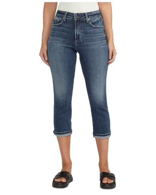 Silver Jeans Co. Blue Avery High-rise Curvy-fit Capri Jeans