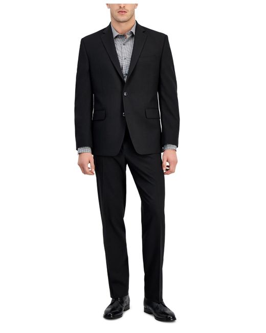 Perry Ellis Classic-fit Solid Nested Suits in Black for Men | Lyst