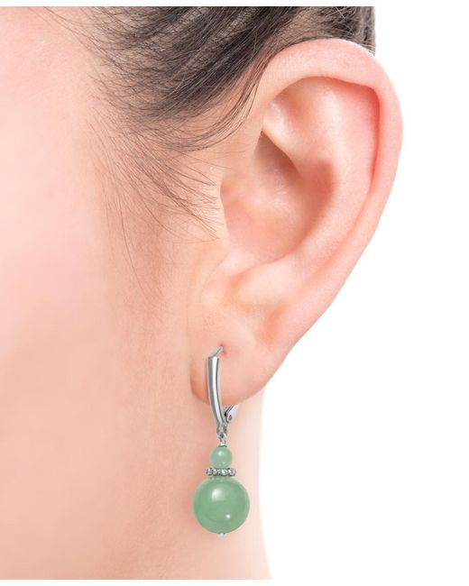 Macy's Green Dyed Lever Back Drop Earrings