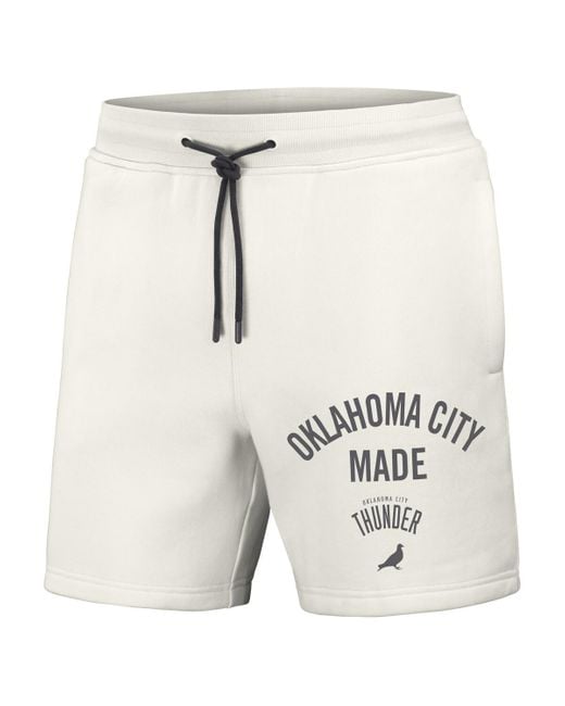 Staple White Nba X Oklahoma City Thunder Heavyweight Fleece Shorts for men