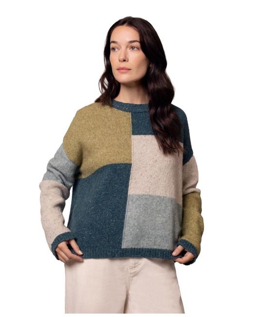 Celtic & Co. Blue Block Crew Neck Sweater