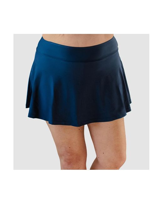 Calypsa Blue Plus Size Flowy Swim Skirt With Attached Shorts