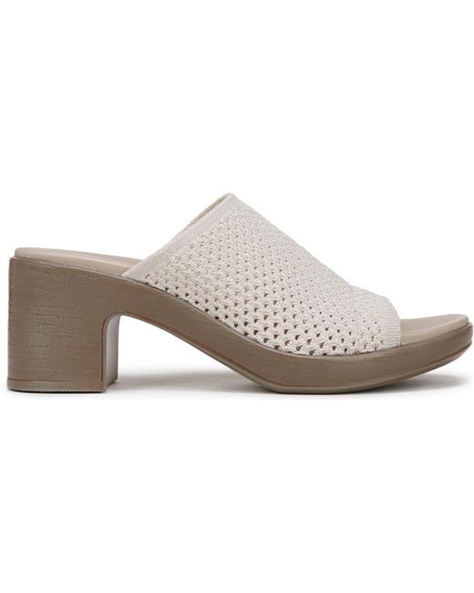 Bzees White Ella Washable Block Heel Slide Sandals