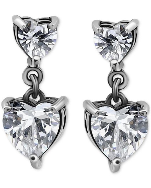 Giani Bernini Metallic Cubic Zirconia Heart Drop Earrings (3-1/10 Ct. T.w.
