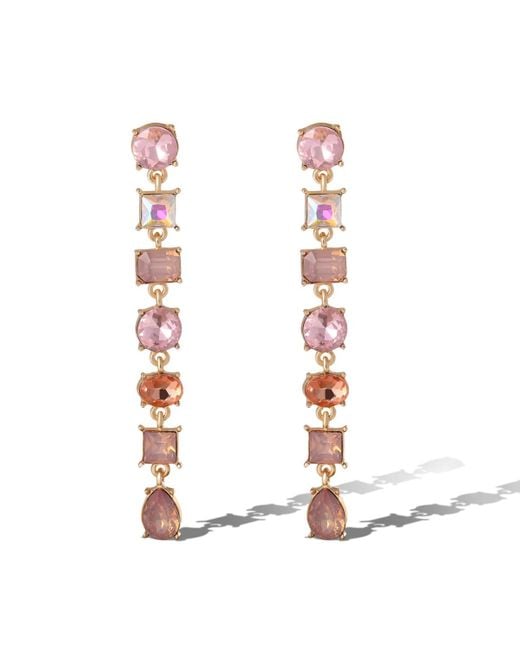 Jessica Simpson White Light Crystal Linear Drop Earrings