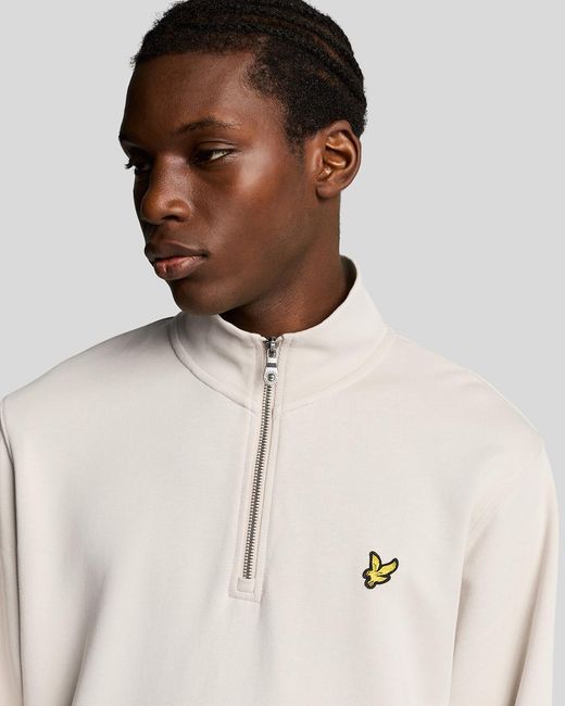 Lyle & Scott Natural Loopback Quarter Zip Sweat for men
