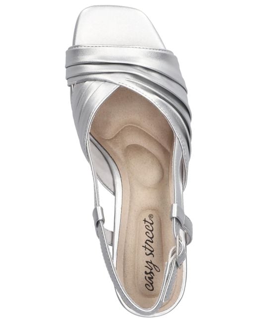 Easy Street Metallic Lucie Square Toe Sandals