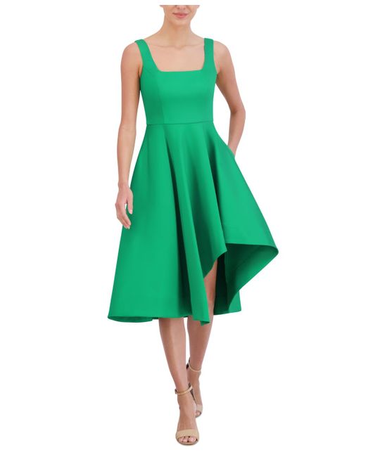 Eliza J Green Asymmetrical Midi Dress