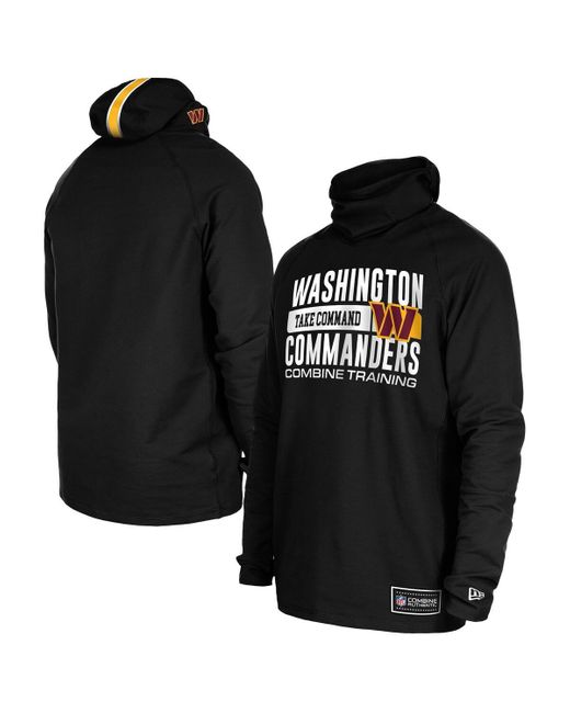 KTZ Black Washington Commanders Functional Fandom Balaclava Helmet Stripe Tri-blend Hoodie for men