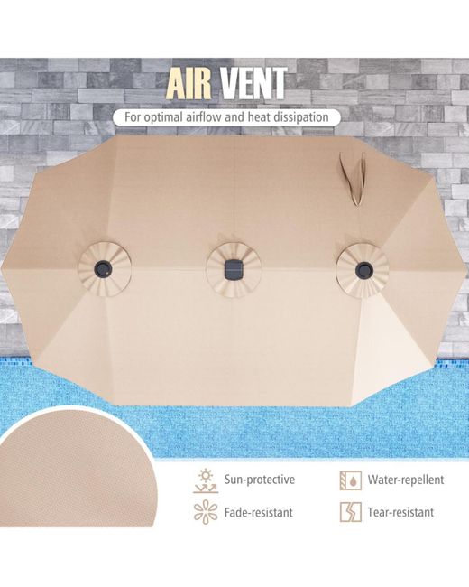 Gouun White 15.5 Ft Extra-large Patio Umbrella
