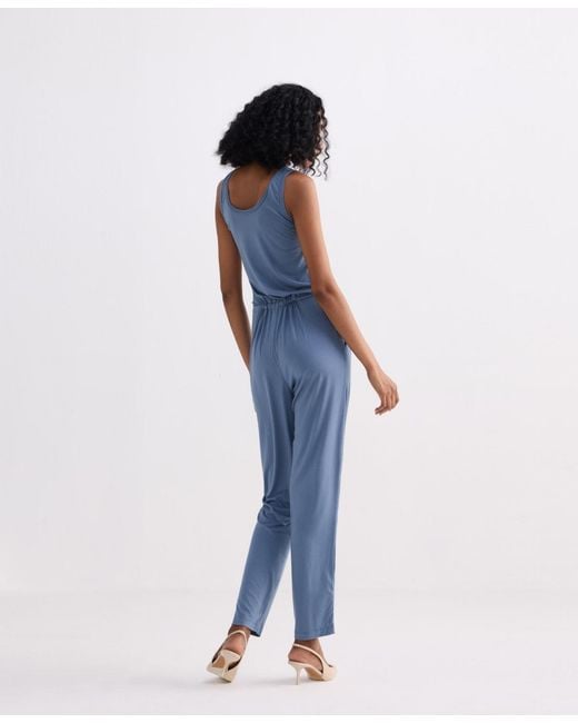REISTOR Blue Relaxed Drawstring Jumpsuit