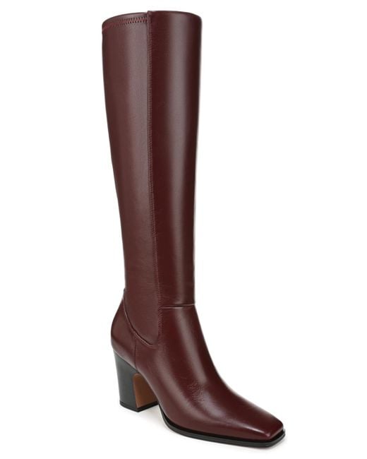Franco Sarto Brown Jonie Wide Calf Square Toe Zip Tall Boots