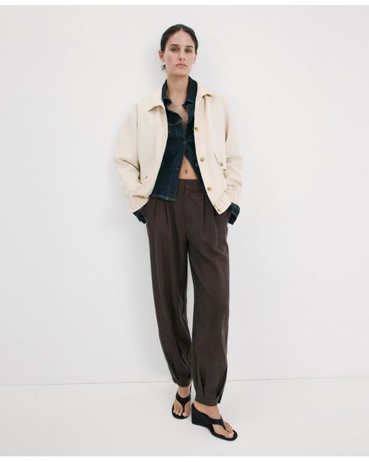 Mango Natural Pockets Oversized Jacket