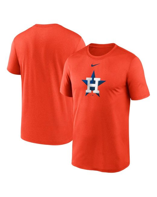 Nike Orange Houston Astros Legend Fuse Large Logo Performance T-shirt for men