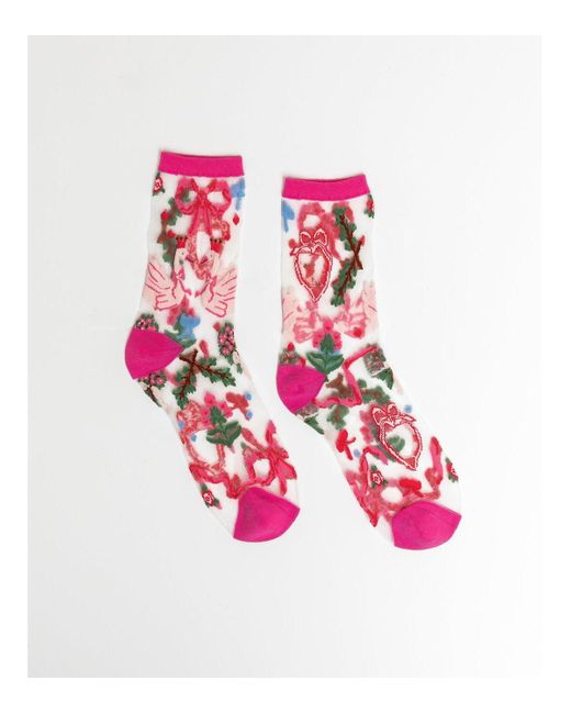 Sock Candy Pink Balletcore Sheer Sock
