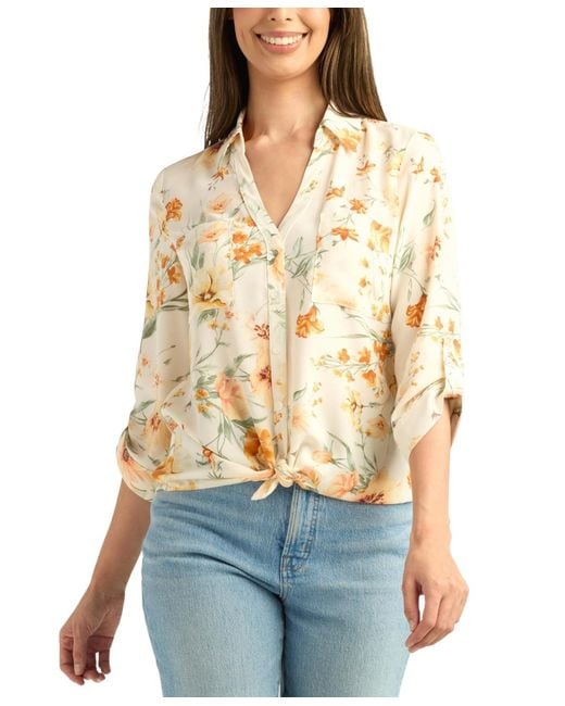 Bcx White Printed Button-up Shirt