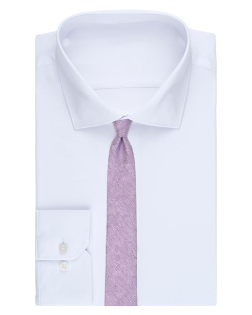 BarIII Purple Melange Chevron Solid Tie for men