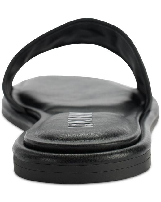 DKNY Black Badin Slide Flat Sandals