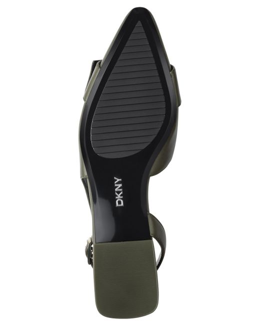 DKNY Metallic Clemma Buckle Slingback Flats