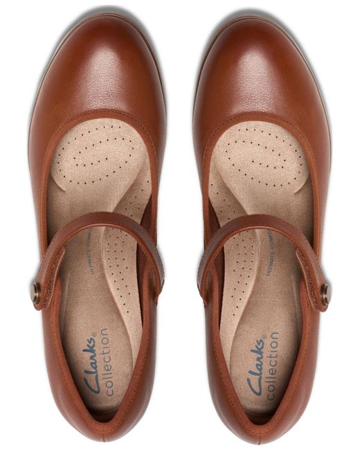 Clarks Brown Bayla Lily Riptape Dress Pumps