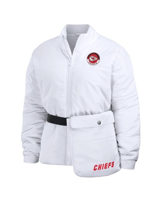 WEAR by Erin Andrews White Kansas City Chiefs Packaway Full-zip Puffer Jacket