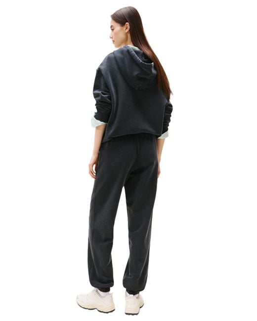 Tommy Hilfiger Black High-rise Cotton Crest Sweatpants