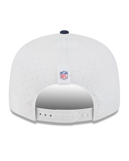 KTZ White/college Navy Seattle Seahawks 2025 Nfl Training Camp Split Panel 9fifty Snapback Hat for men