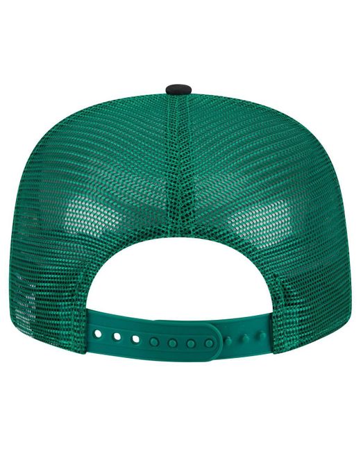 KTZ Green Boston Celtics Arch A-frame Trucker 9fifty Snapback Hat for men
