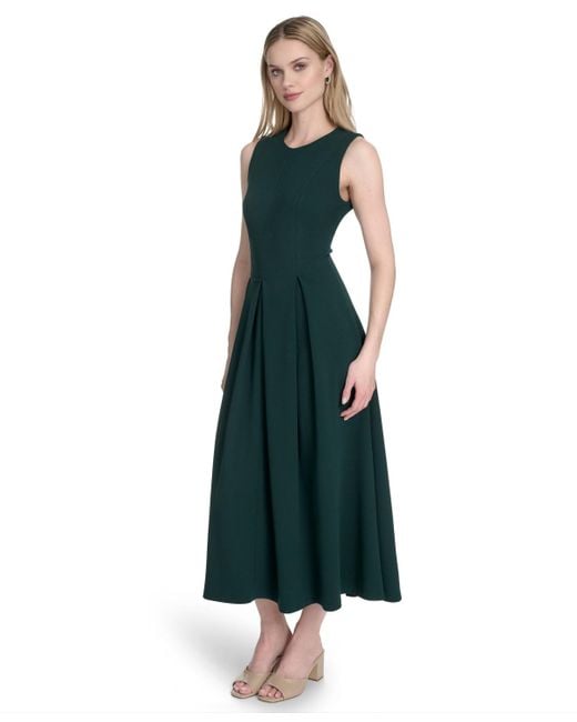 Calvin Klein Green Sleeveless Midi A-line Dress