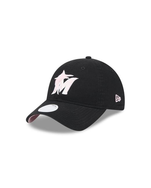 KTZ Black Miami Marlins 2024 Mother's Day 9twenty Adjustable Hat