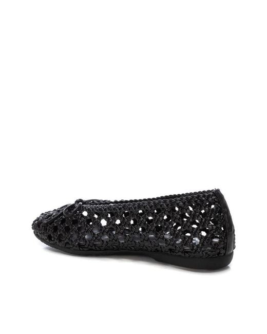 Xti Black Braided Ballet Flats By