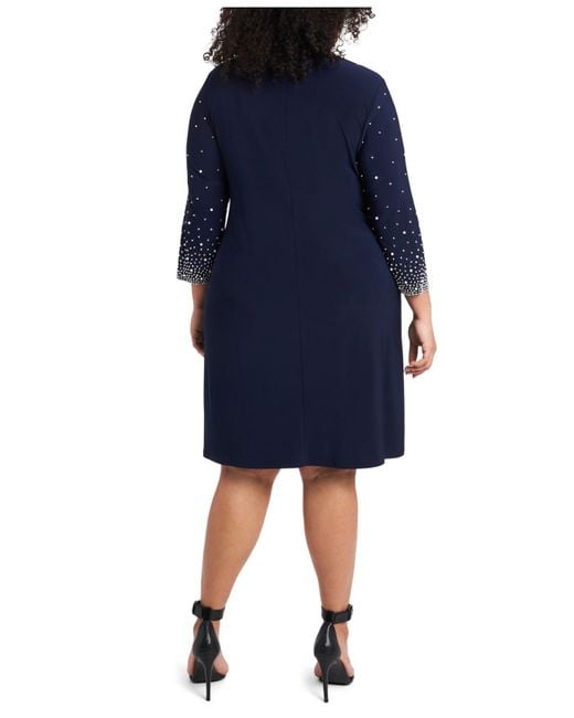 Msk long sleeve top embellished sheath dress