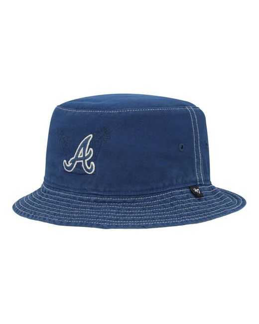 47 Brand Navy Atlanta Braves Trailhead Bucket Hat in Blue for Men