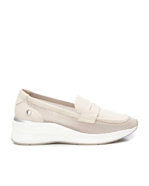 Xti White Mesh Loafers By