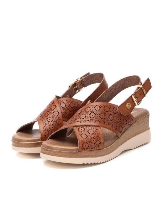 Xti Brown Wedge Sandals