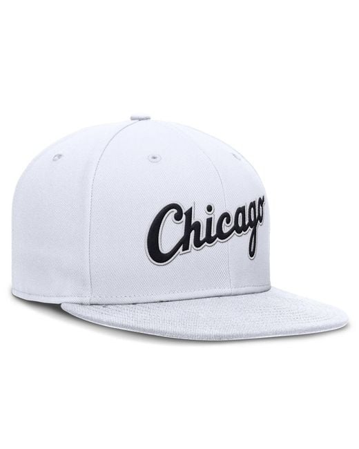 Nike White Chicago Sox True Performance Fitted Hat for men