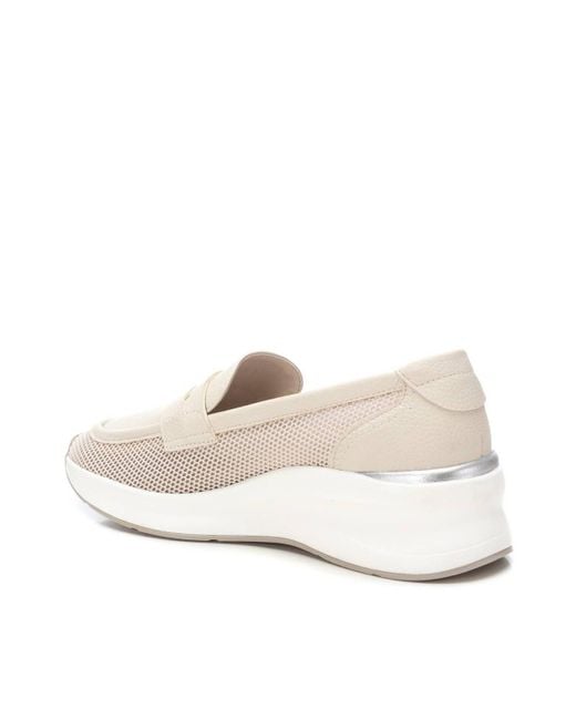 Xti White Mesh Loafers By