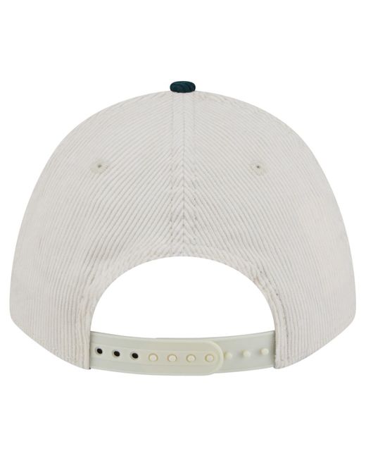 KTZ Blue Cream/green New York Jets Two-tone Sided Corduroy 9forty A-frame Adjustable Hat for men