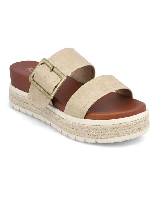 MIA Brown Kika Platform Slide Round Toe Sandals