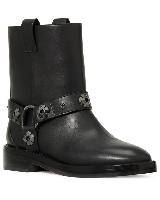 Kate Spade Black Spade Flower Garden Suede Moto Boots