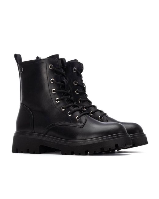 Xti Black Ankle Combat Booties