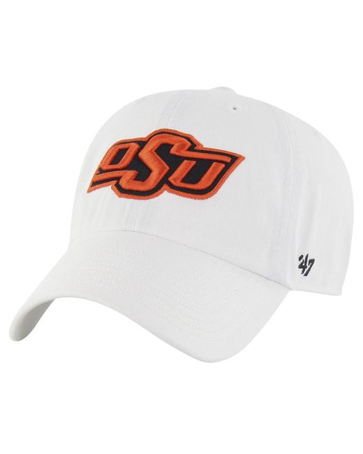 '47 White Distressed Oklahoma State Cowboys Vintage-like Clean Up Adjustable Hat for men