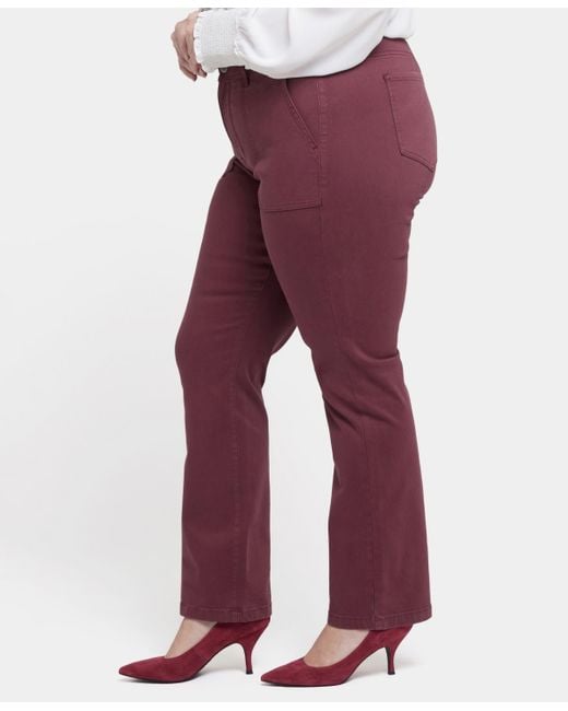 NYDJ Red Plus Size Marilyn Straight Leg Denim Jeans