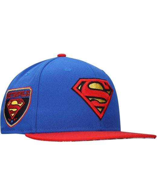 Lids Blue And Superman Comic Under Visor Snapback Hat