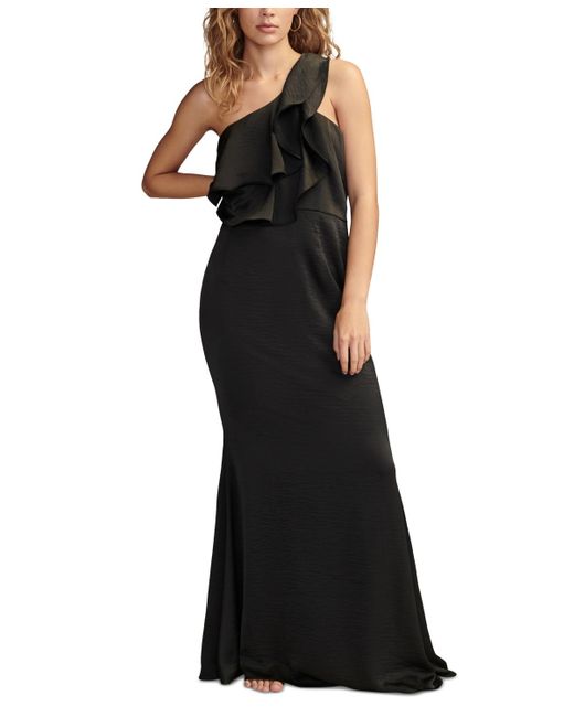 Lucky Brand Black Ruffled One-shoulder Dress
