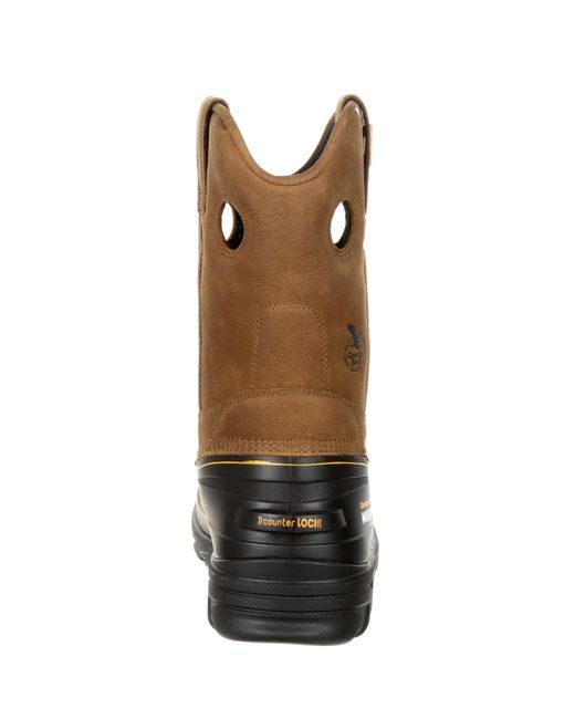 Georgia Boot Brown Muddog Composite Toe Waterproof Work Wellington for men