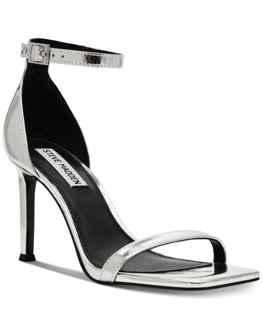 Steve Madden White Piked Two-piece Stiletto Sandals